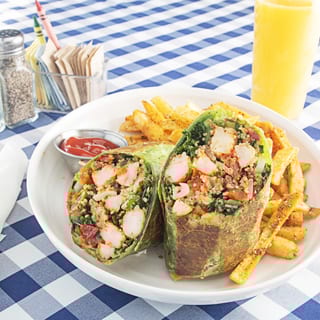 Shrimp Kale Quinoa Wrap